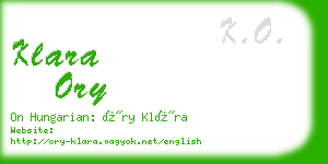 klara ory business card